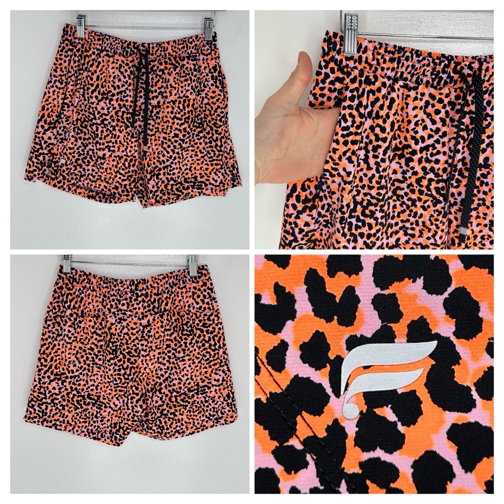 Fabletics Leopard Print Shorts Size Small Running Athletic Gym Colorful 26x5